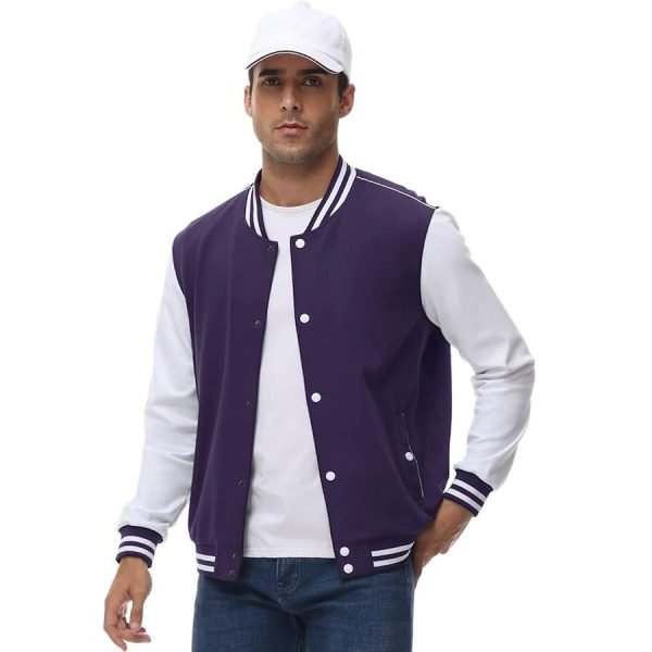 Veste Bombers Légère En Coton Avec Col Officier - TBY - Violet