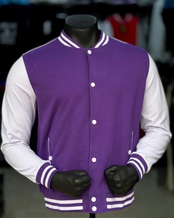 Veste Bombers Légère En Coton Avec Col Officier - TBY - Violet – Image 3