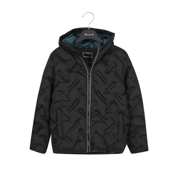 Doudoune Garçon Matelassée & Imperméable "POCOPIANO" - Avec Capuche - Noir