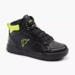 Basket Kappa Unisexe Montante - Grafton - Ultra Légère - Noir-Jaune