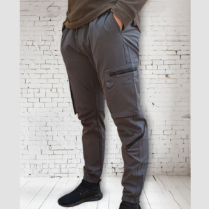 Pantalon Pull & Bear - Jogger Cargo Multipoches - HFD-167 - Gris Foncé