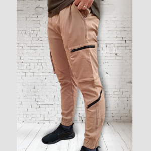 Pantalon Pull & Bear - Jogger Cargo Multipoches - HFD-167 - Marron Clair