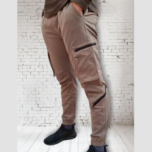 Pantalon Pull & Bear - Jogger Cargo Multipoches - HFD-167 - Marron Foncé