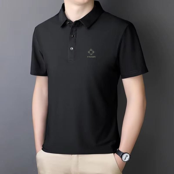 Polo Décontracté à Manches Courtes - Coupe Slim - Black – Image 2
