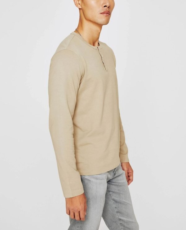 Pull Celio Dégriffé Avec Col Henley - En Coton - Beige – Image 3