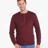 Pull Celio Dégriffé Avec Col Henley – En Coton – Bordeau