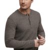 Pull Celio Dégriffé Avec Col Henley – En Coton – Marron