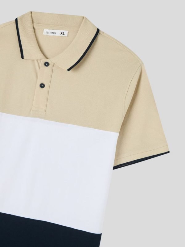 Polo Terranova Color Block - Beige – Image 3