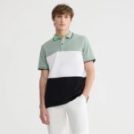 Polo Terranova Color Block - Vert Pastel