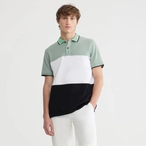 Polo Terranova Color Block - Vert Pastel