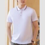 Polo Pour Homme Simple Et Uni Demi Manche - Blanc