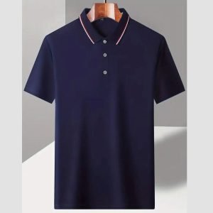 Polo Pour Homme Simple Et Uni Demi Manche - Bleu