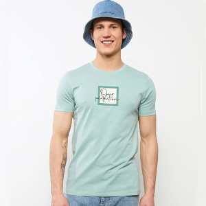 T-shirt - LC WAIKIKI - Ras du cou - imprimé - Vert