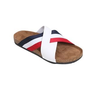 Claquette - Brave Soul - Pour Homme - Croisées À Rayures - CG579231- Blanc/Rouge