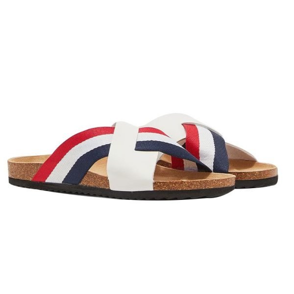 Claquette - Brave Soul - Pour Homme - Croisées À Rayures - CG579231- Blanc/Rouge – Image 5