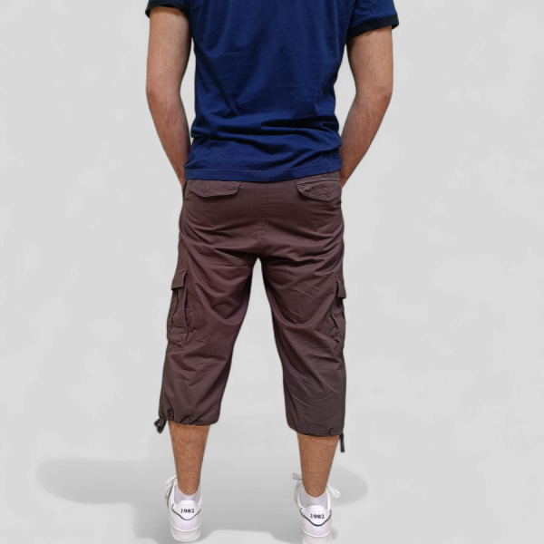 Pantacourt Cargo En Toile 3/4 Multi-Poches - CrossBy MA-04 - Gris Foncé – Image 4