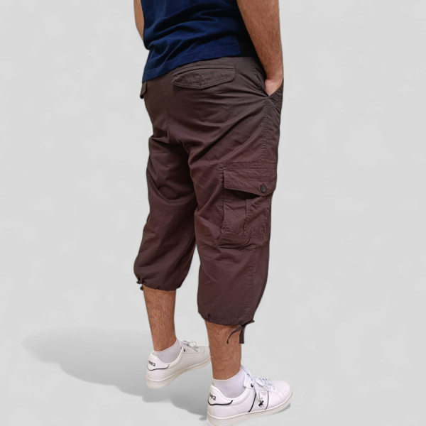 Pantacourt Cargo En Toile 3/4 Multi-Poches - CrossBy MA-04 - Gris Foncé – Image 5