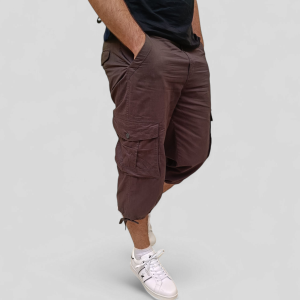 Pantacourt Cargo En Toile 3/4 Multi-Poches - CrossBy MA-04 - Gris Foncé