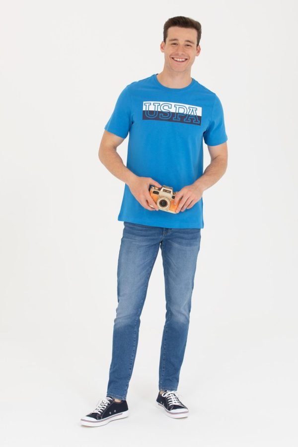 T-Shirt US Polo ASSN - Col Rond Pour Homme - Bleu – Image 2