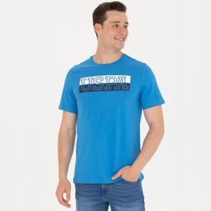 T-Shirt US Polo ASSN - Col Rond Pour Homme - Bleu