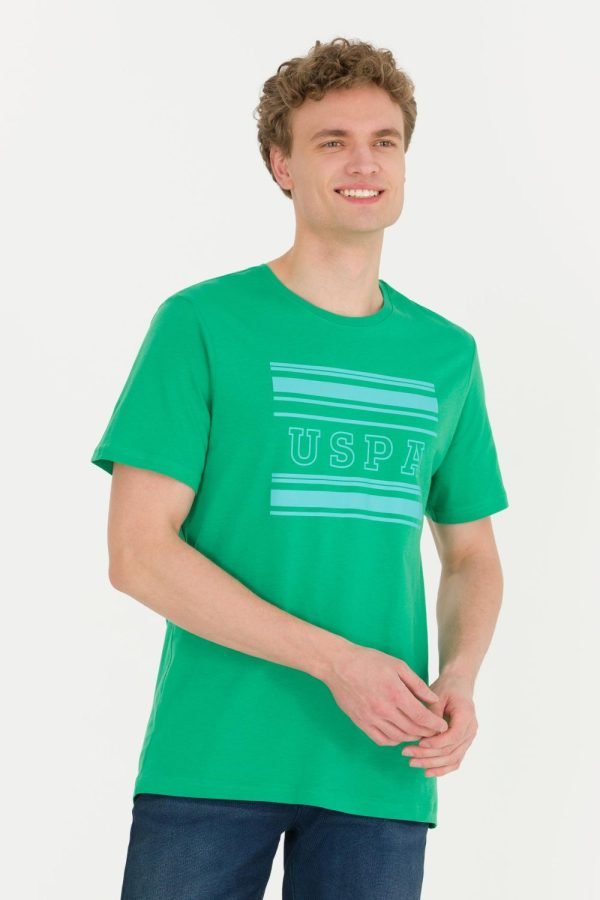 T-Shirt US Polo ASSN - Col Rond Pour Homme - Vert – Image 3