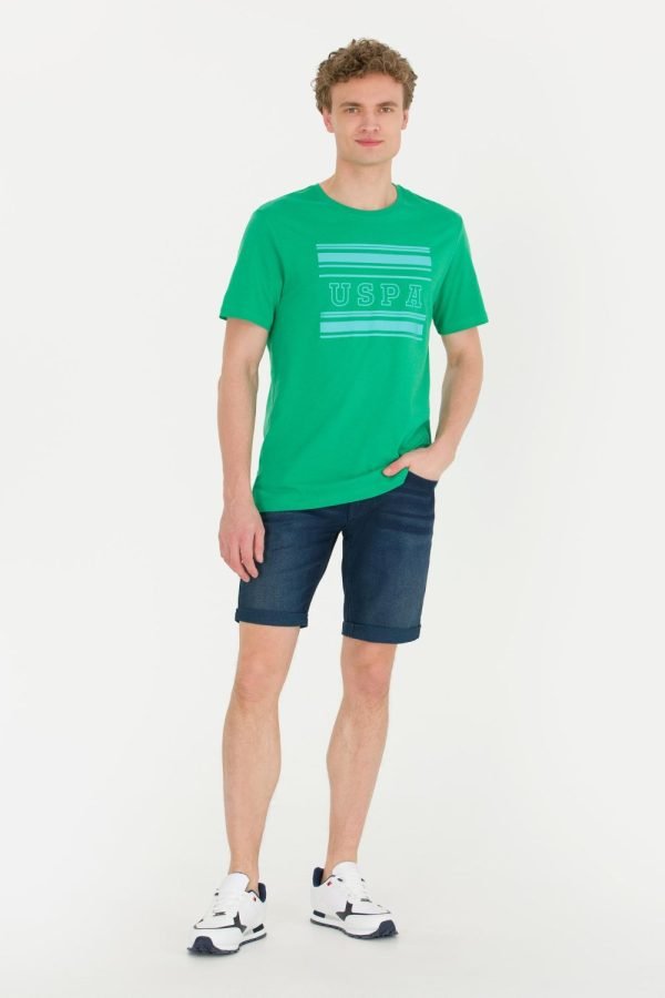 T-Shirt US Polo ASSN - Col Rond Pour Homme - Vert – Image 2