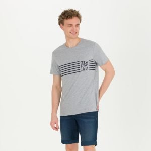 T-Shirt US Polo ASSN - Col Rond Pour Homme - Gris