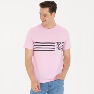 T-Shirt US Polo ASSN - Col Rond Pour Homme - Magnolia