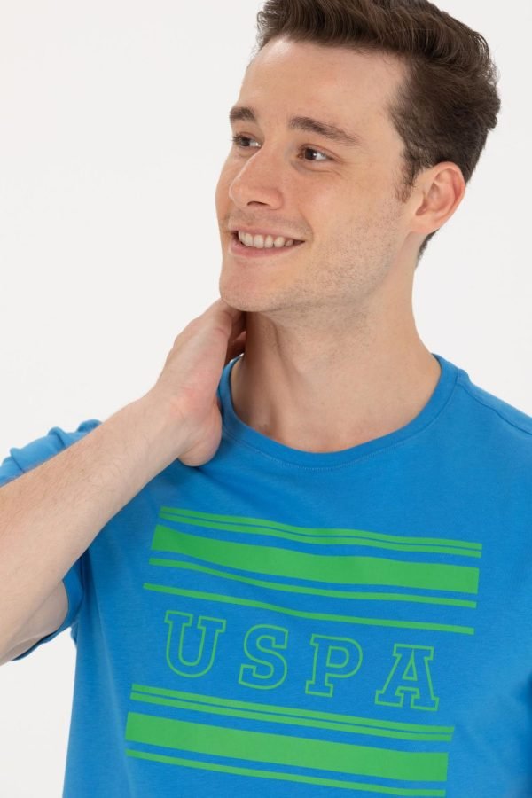 T-Shirt US Polo ASSN - Col Rond Pour Homme - Bleu – Image 3