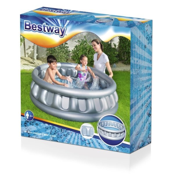 Piscine Gonflable Ronde Pour Enfants 152 x 43 cm Bestway#51080 Gris – Image 6