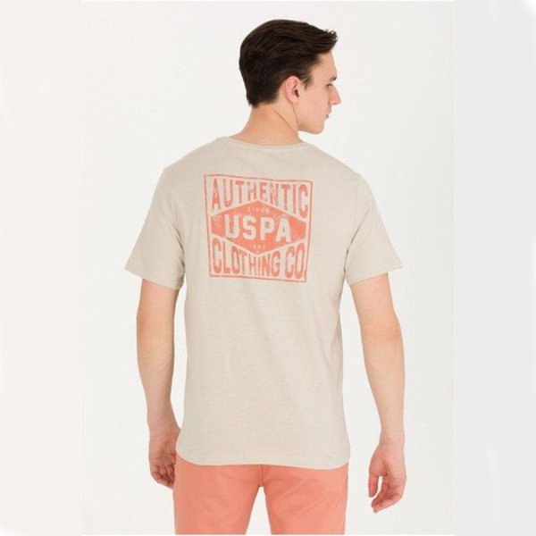 T-Shirt US Polo ASSN – Col Rond Pour Homme – Beige 2 – Image 4
