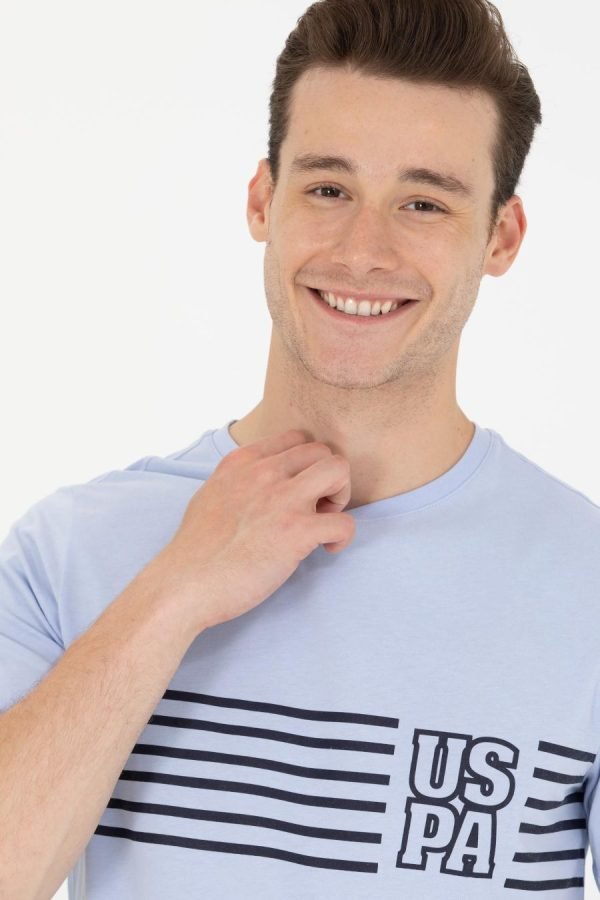T-Shirt US Polo ASSN - Col Rond Pour Homme - Bleu Ciel – Image 5