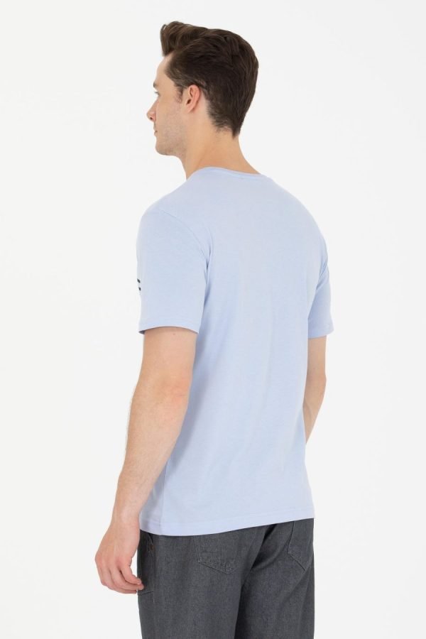 T-Shirt US Polo ASSN - Col Rond Pour Homme - Bleu Ciel – Image 6