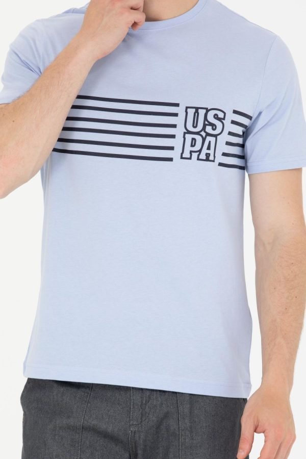 T-Shirt US Polo ASSN - Col Rond Pour Homme - Bleu Ciel – Image 4