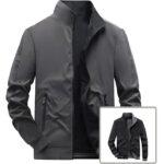 Veste Double Face - Légère et Décontractée - Col Montant - Grise