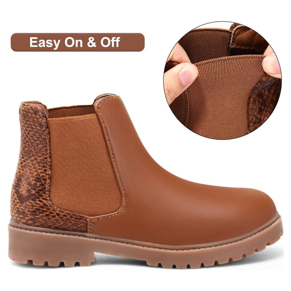 Bottine Pour Fille Harvest Land - Elastique - Antidérapant - Anticollision - Marron – Image 7