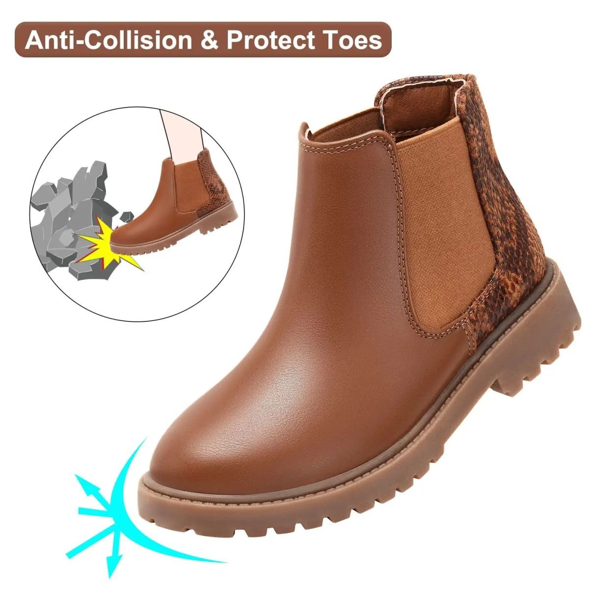 Bottine Pour Fille Harvest Land - Elastique - Antidérapant - Anticollision - Marron – Image 10