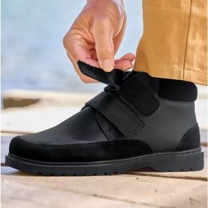 Chaussure "La Confortaise" Semi Montante en Croûte de Cuir Scratchées