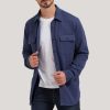 Veste-Chemise CloudVeil – En Tricot Jacquard Matelassé – Bleu