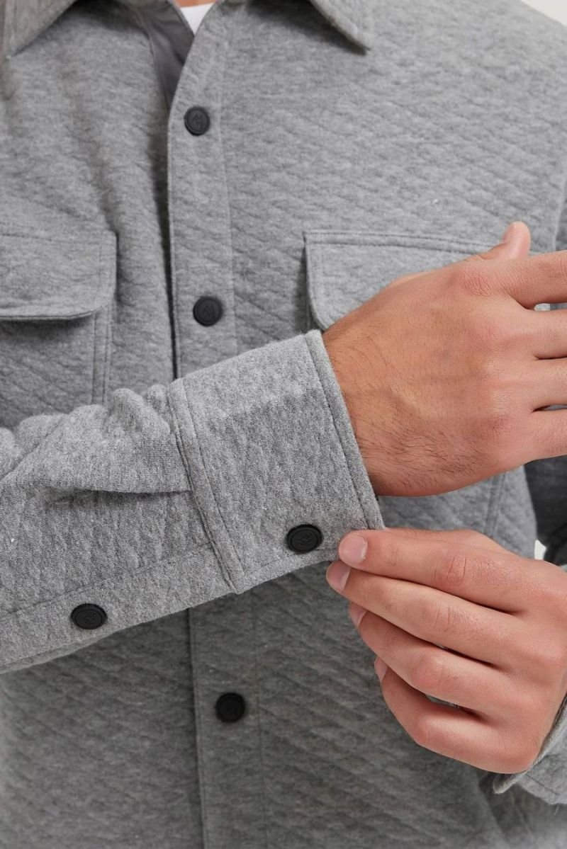 Veste-Chemise CloudVeil - En Tricot Jacquard Matelassé - Grise – Image 3