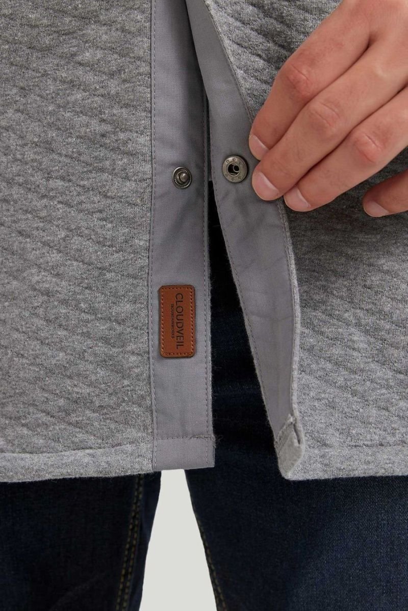 Veste-Chemise CloudVeil - En Tricot Jacquard Matelassé - Grise – Image 9