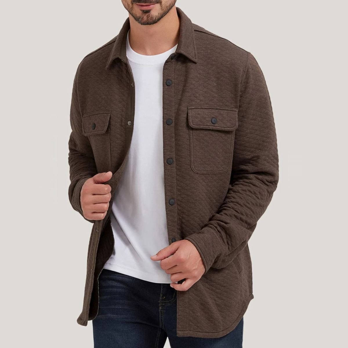 Veste Chemise CloudVeil – Jacquard – Marron 0