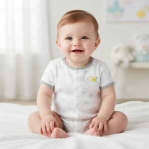 Barboteuse Carter's "Bright Little One" à Bouton Pression - Blanche