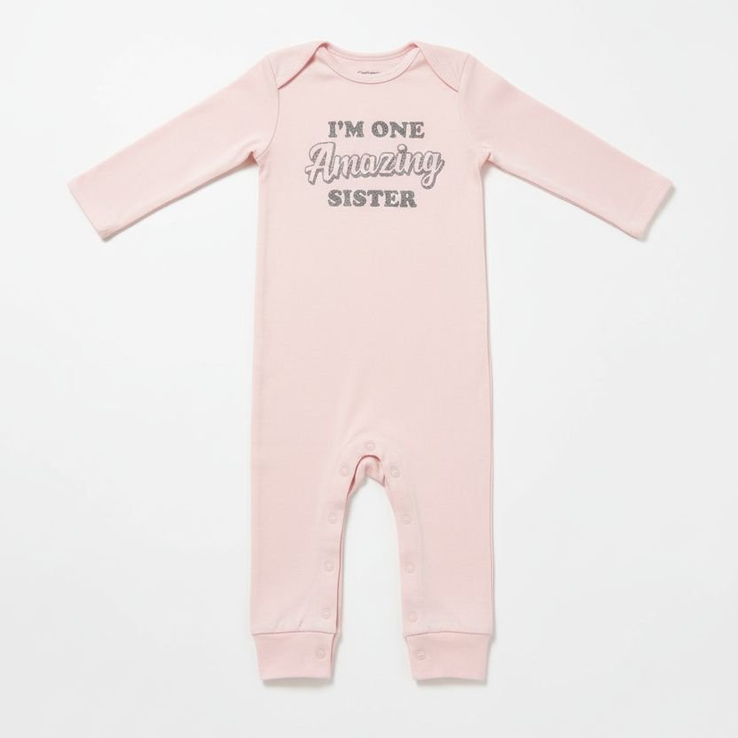 Grenouillere En Coton Carter's "I'm One Amazing Sister" à Bouton Pression - Rose – Image 2