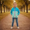 Pull Polaire Cozie Zippé – OshKosh B’Gosh – ColorBlock Turquois_Vert_Rose
