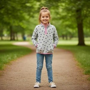 Pull Polaire Cozie - OshKosh B'Gosh - Gris à Point Bleu