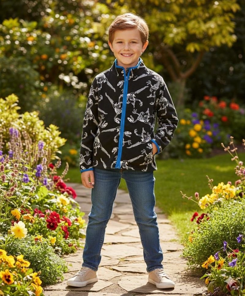 Pull Polaire Cozie Zippé - OshKosh B'Gosh - Imprimé Dinosaure – Image 2