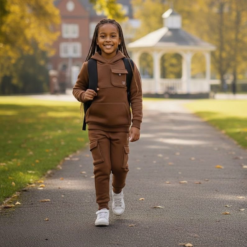 Ensemble Jogging "Tahari Boy" StreetWear Premium - Marron