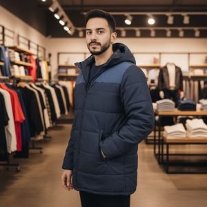 Veste D'Hiver Matelassée Avec Capuche - Pepco - Navy