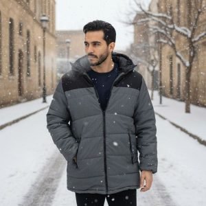 Veste D'Hiver Matelassée Avec Capuche - Pepco - Grise